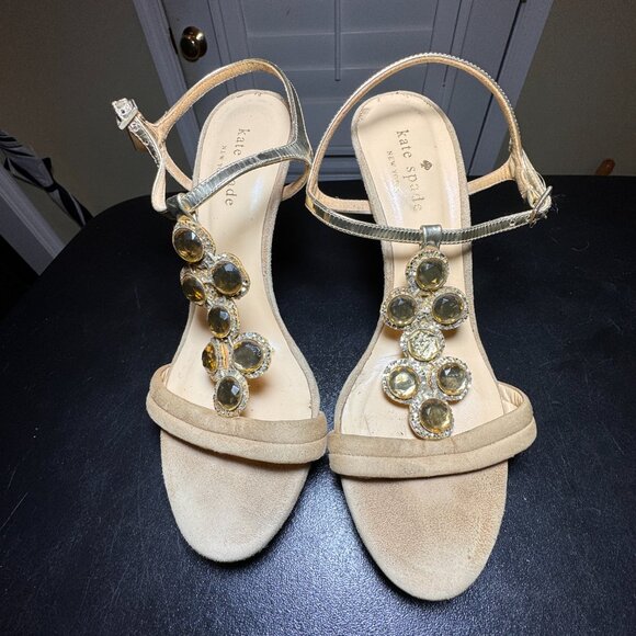 KAte spade size 7 sandal with jeweled accents - Picture 12 of 12